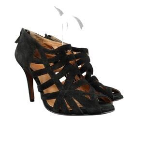 Michael Kors Shoes Womens 7.5 Pumps Caged Heels Leather Stiletto Fashion Black